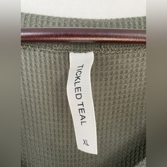 Green/Brown Color Block Tickled Teal Crew Neck Sweater - Picture 3 of 7